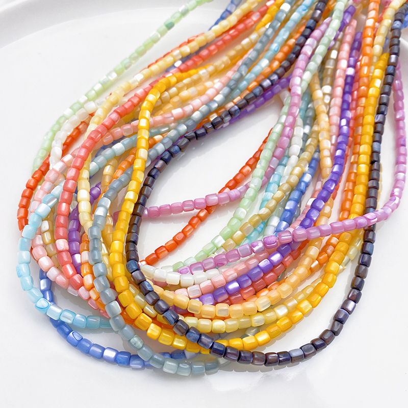 天然贝壳彩色小圆管珠隔珠