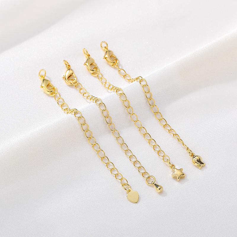 14K包金爱心五角星尾链调节延长链条diy手工制作手链项链配件材料 - 封面