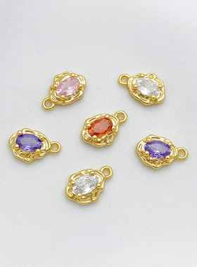 14K包金保色椭圆锆石吊坠