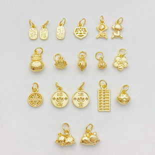 14K包金保色招财纳福如意吊坠挂件手工diy串手链项链饰品材料配件