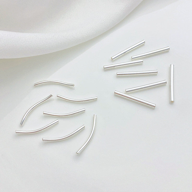 S925纯银光面直管S管S形弯管手工diy串珠手链项链耳饰品材料配件,饰品/流行首饰/时尚饰品新,银饰配件,淘宝优惠券,粉丝福利购,淘宝优惠卷