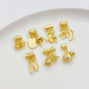 14K包金镂空招财莲蓬月亮吊坠弯管隔珠手工diy串手链项链饰品配件