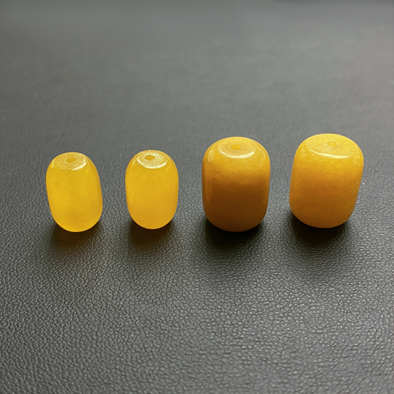 天然黄玛瑙桶珠散珠子diy配珠