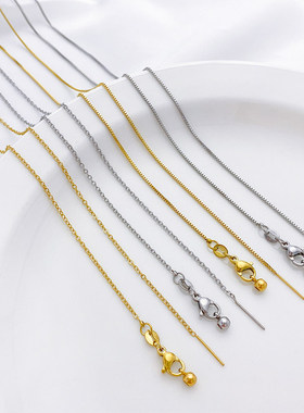 钛钢不掉色可调节O字锁骨链