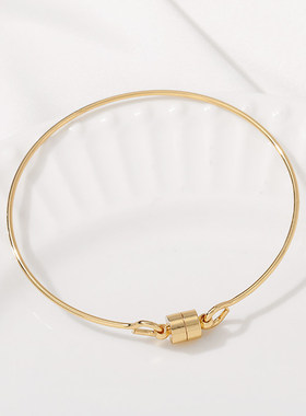 14K包金保色圆形磁扣手镯手环