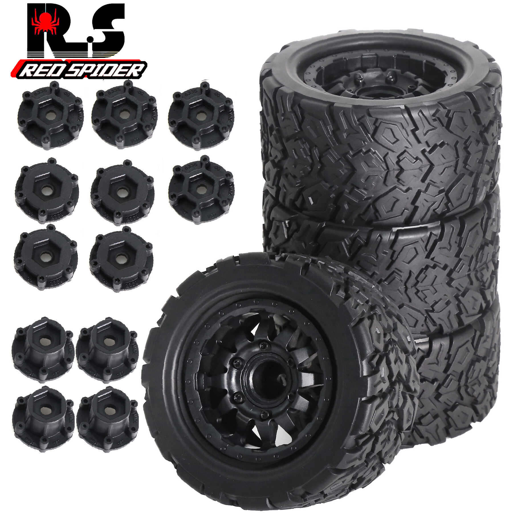 RS红蜘蛛1:10大脚轮胎traxxas田宫HPI京商arrma卡车12-14mm W183