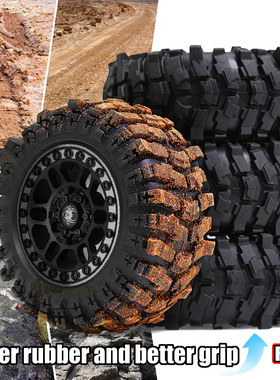 RS红蜘蛛1/10车1/12模型轮胎外径88mm非洲狮胎+1.9寸金属轮毂R411