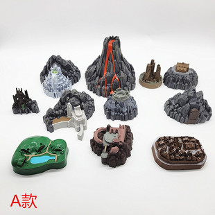 游戏立体城市拼图模型 CITYSCAPE魔戒权利 城堡假山模型 正版