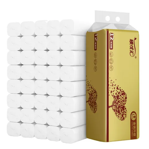 工厂一件手纸家用卫生卷纸擦手纸巾卷厕所12原木无芯卷纸