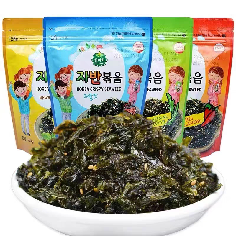 韩国进口食品韩美禾即食海苔炸拌炒海苔儿童拌饭料芝麻香酥紫菜碎