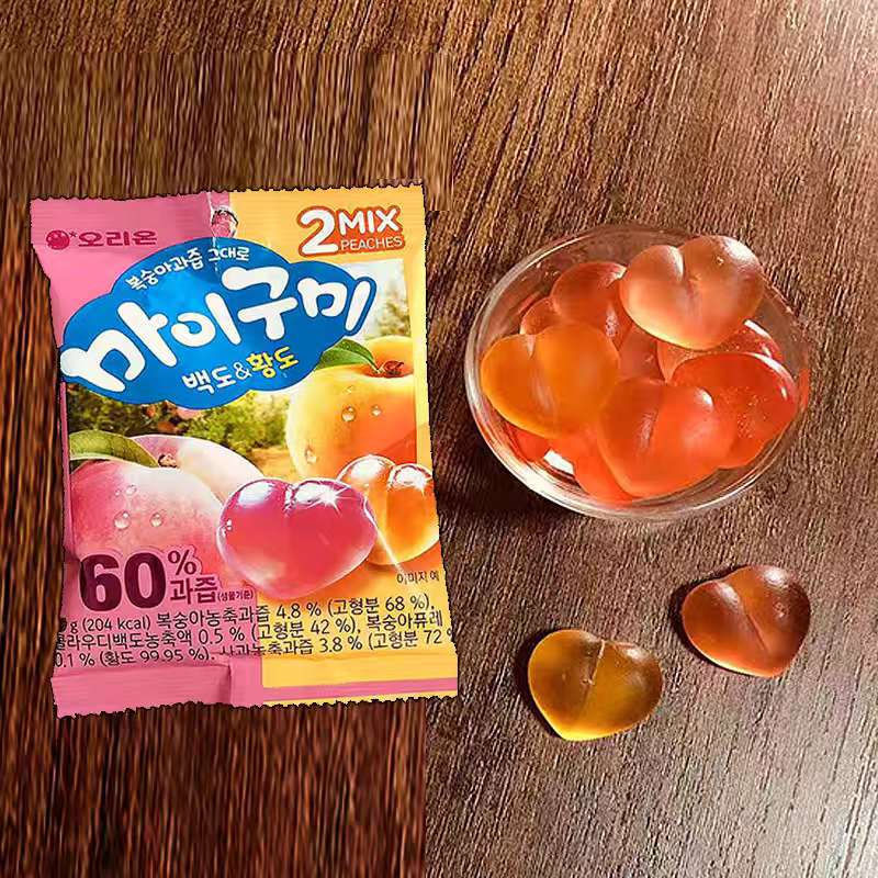 韩国进口零食品 好丽友桃子味软糖66g水蜜桃味水果汁橡皮糖QQ糖