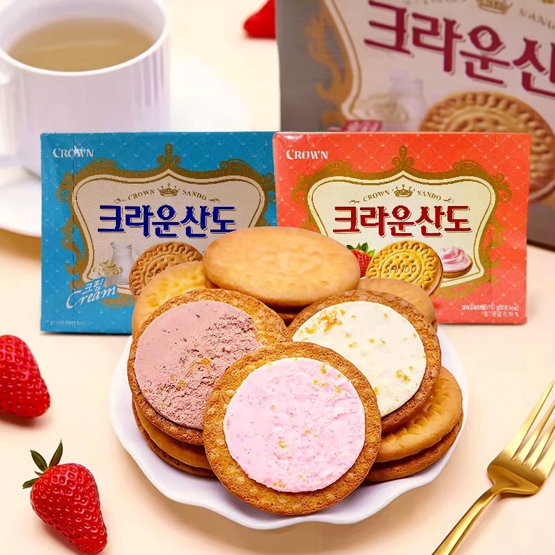 韩国进口食品克丽安山都奶油夹心饼干三多饼干161g办公休闲小零食 - 大韩进口食品出品