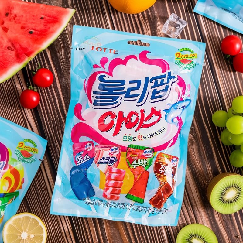 韩国进口乐天冰淇淋棒棒糖儿童西瓜可乐冰激凌糖果水果糖网红爆款