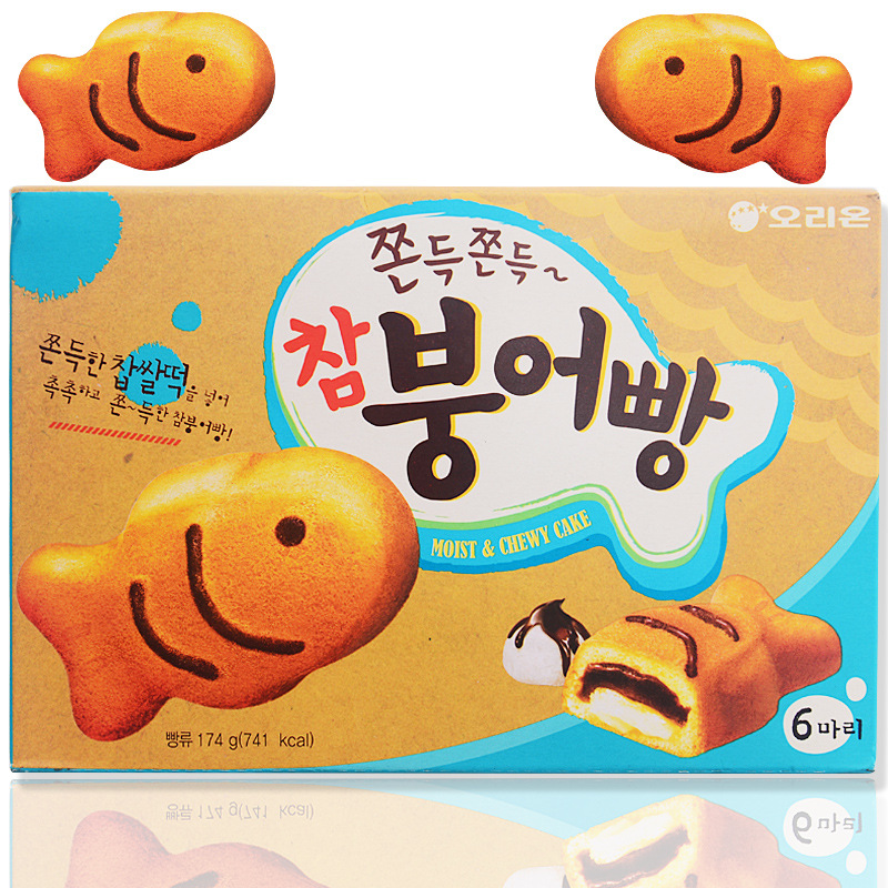 EXO新款包装韩国进口食品好丽友打糕鱼蛋糕儿童夹心糕点零食174g