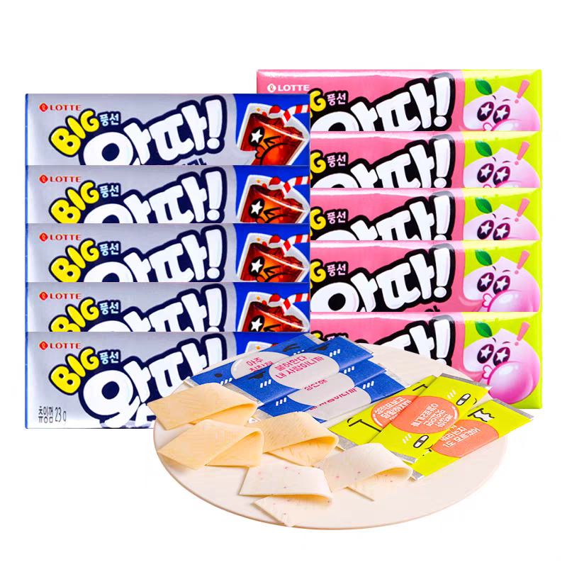 韩国进口乐天桃子味泡泡糖