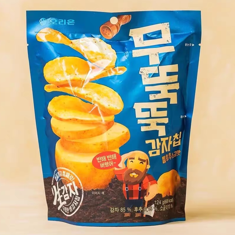 韩国进口食品好丽友木薯嘟嘟椒盐味土豆片薯片原生切片60g小零食