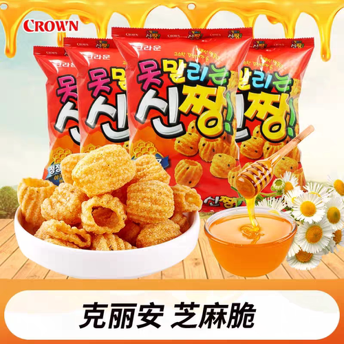 克丽安芝麻脆韩国膨化休闲食品