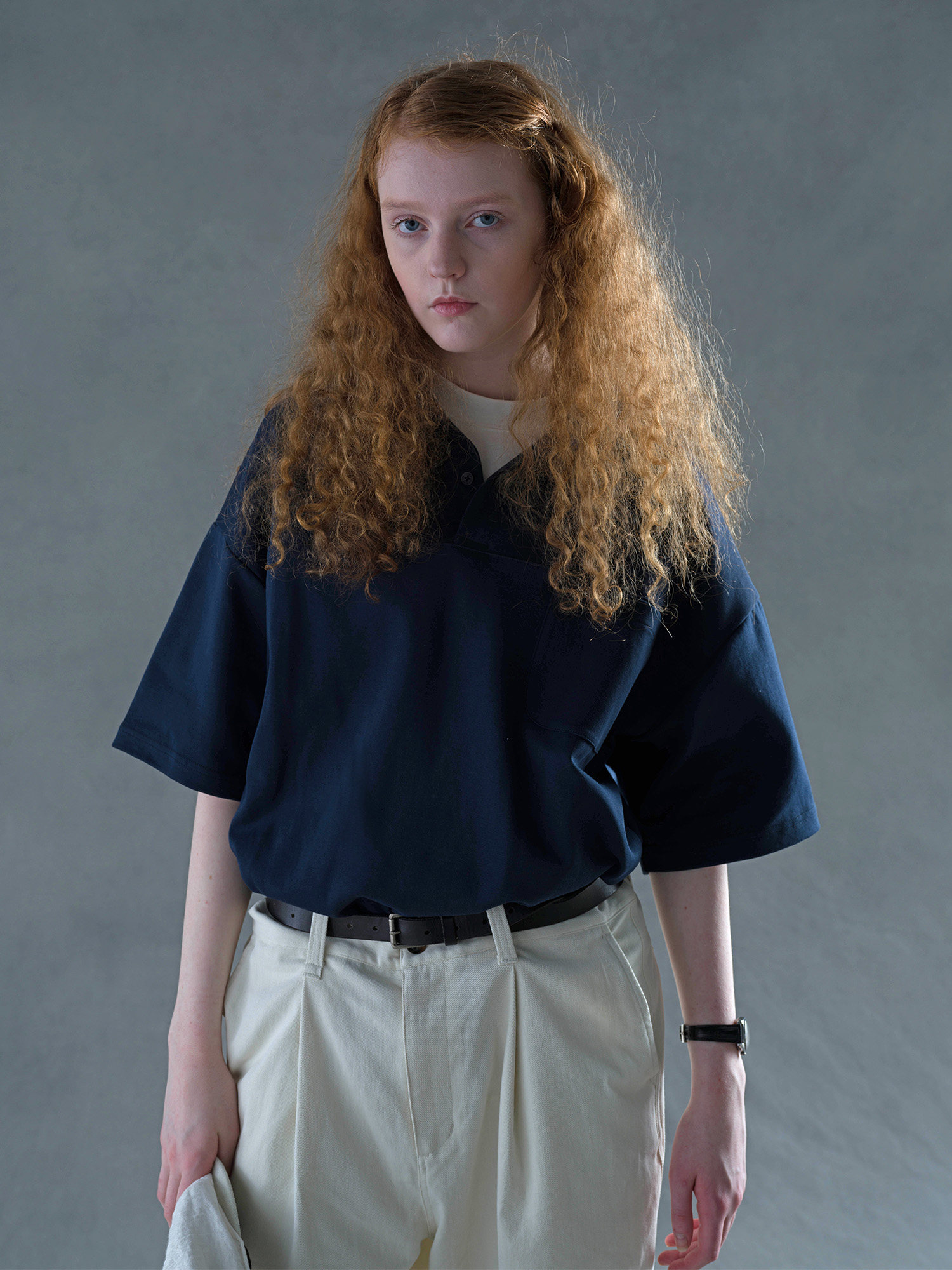 LIVINGTOWN CLUEL MAGAZINE SPECIAL NOTE 320G DOUBLE-FACED COTTON UNI POCKET SHORT-SLEEVED POLO SHIRT