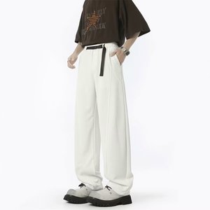 cleanfit弯刀休闲西裤男2025夏季新款薄款垂坠感阔腿宽松直筒裤子