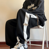 2024薄款华夫格卫裤潮牌男春秋运动裤子美式复古束脚大码休闲长裤，男装休闲裤，星座204-2