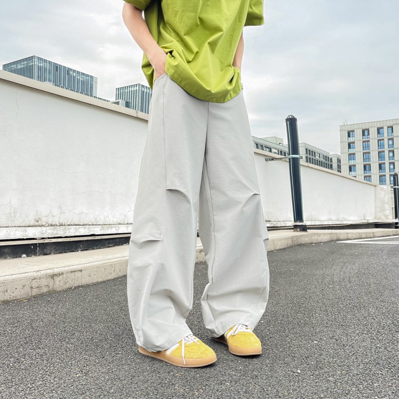 美式速干弯刀伞兵裤女男夏季褶皱解构工装裤宽松休闲阔腿运动裤子，男装工装外套，星座204-2