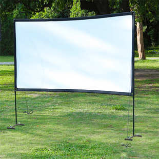 户外防风投影幕布户外露营投影仪幕布支架落地100寸120寸投影幕布户外野营幕布户外防风幕布支架式投影布幕布