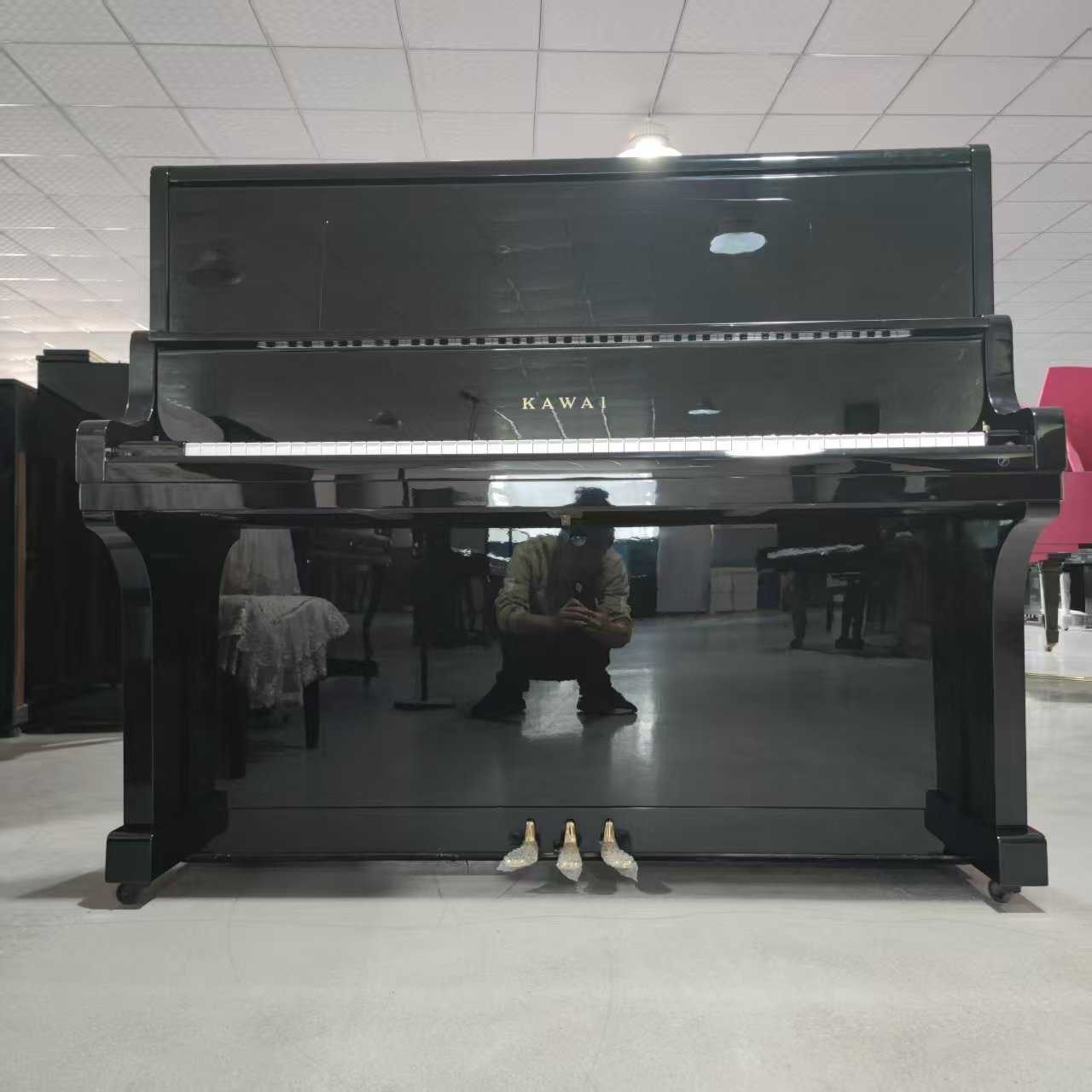 二手钢琴家用练习考级实木立式钢琴卡瓦依KU5D进口卡哇伊钢琴