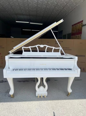 白色三益三角钢琴家用立式专业考级演奏成人儿童初学者入门练习