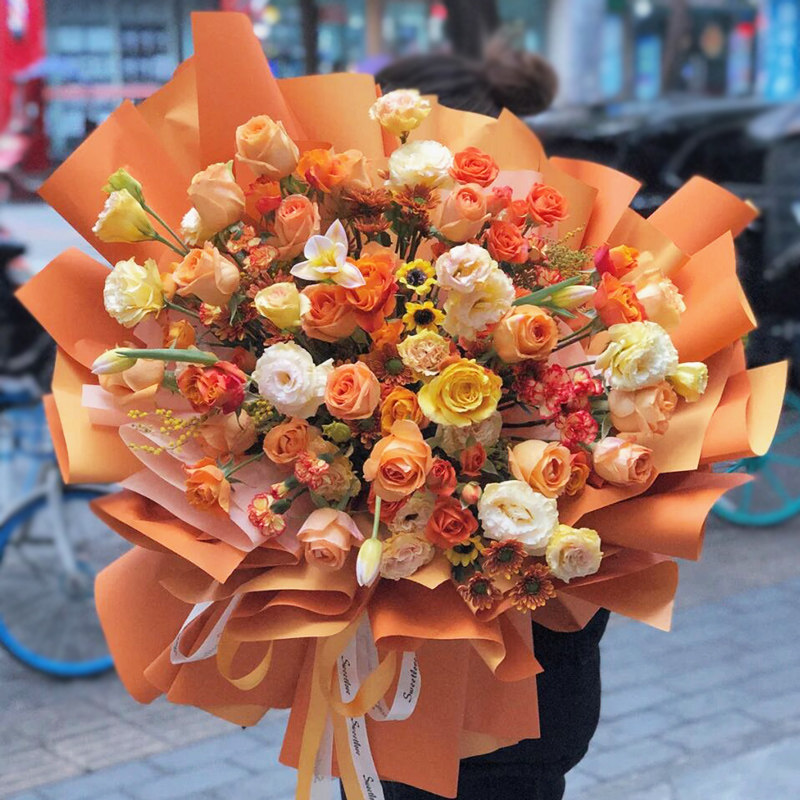 超大巨型七夕节鲜花速递绣球玫瑰混搭爱人生日花束杭州同城订送花