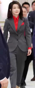 女修身 韩国总统夫人金建希同款 套装 通勤职业衬衫 深灰色西装
