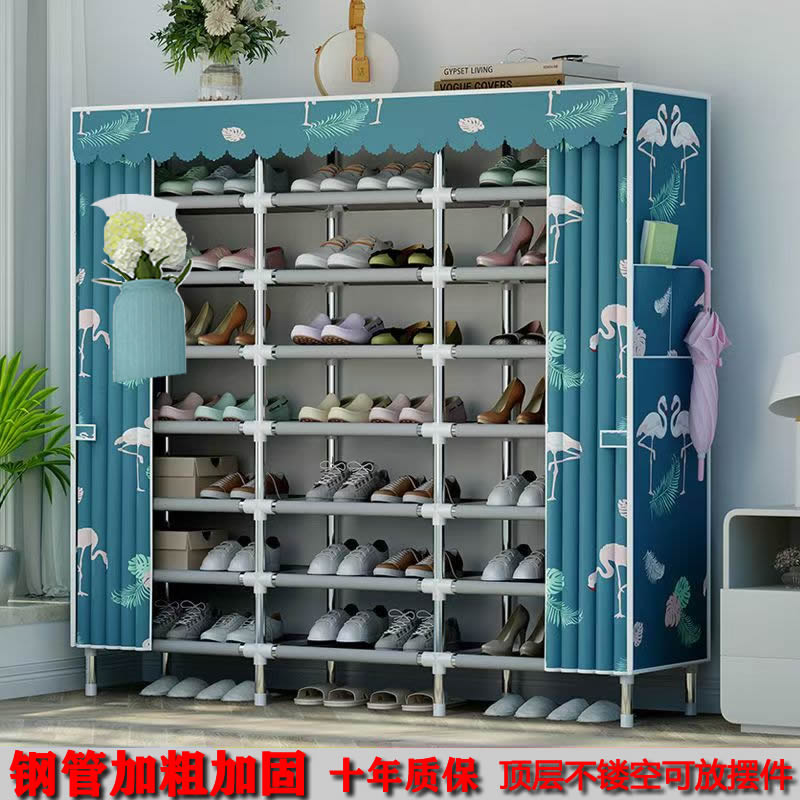 鞋架子钢管加粗加固多层简易门口家用室内特价防尘金属架宿舍鞋柜