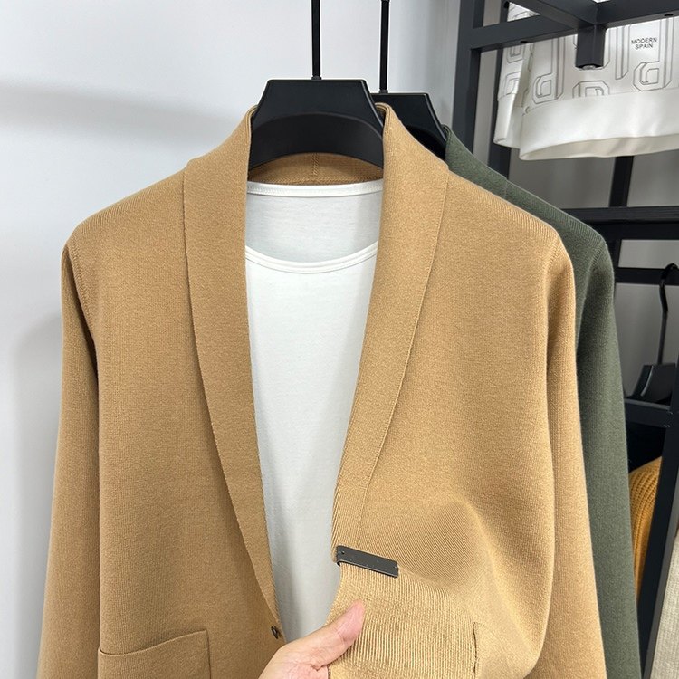 青果领小西装毛衣开衫男针织衫外套修身秋季潮流男装高端休闲西服,男装,针织衫/毛衣,淘宝优惠券,粉丝福利购,淘宝优惠卷