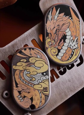 Eh EDC MOTEDC 钛龙律动推牌解压玩具金属指尖陀螺推牌