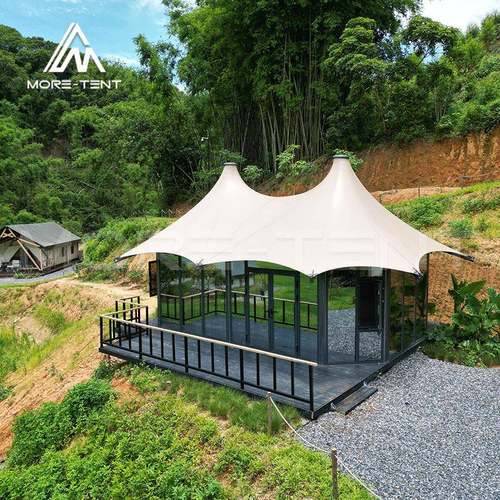 户外多峰酒店帐篷野奢尖顶餐饮酒店篷房营地民宿帐篷营地厂家直供