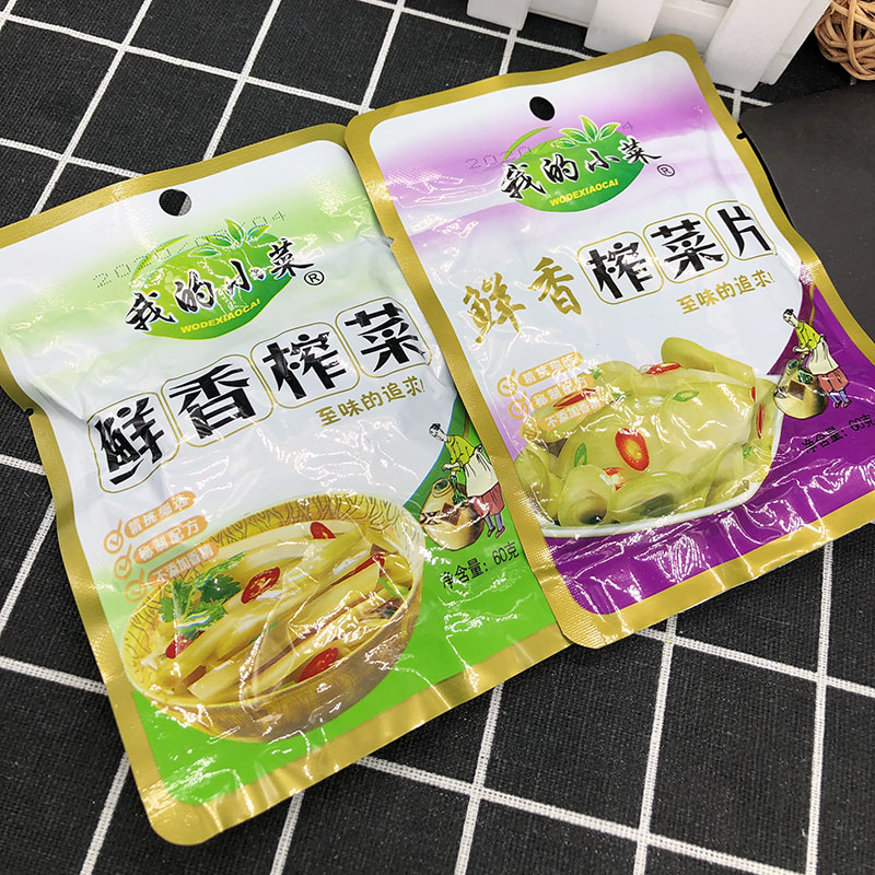 我的小菜 鲜香榨菜丝榨菜片去皮榨菜早餐佐粥50克/包