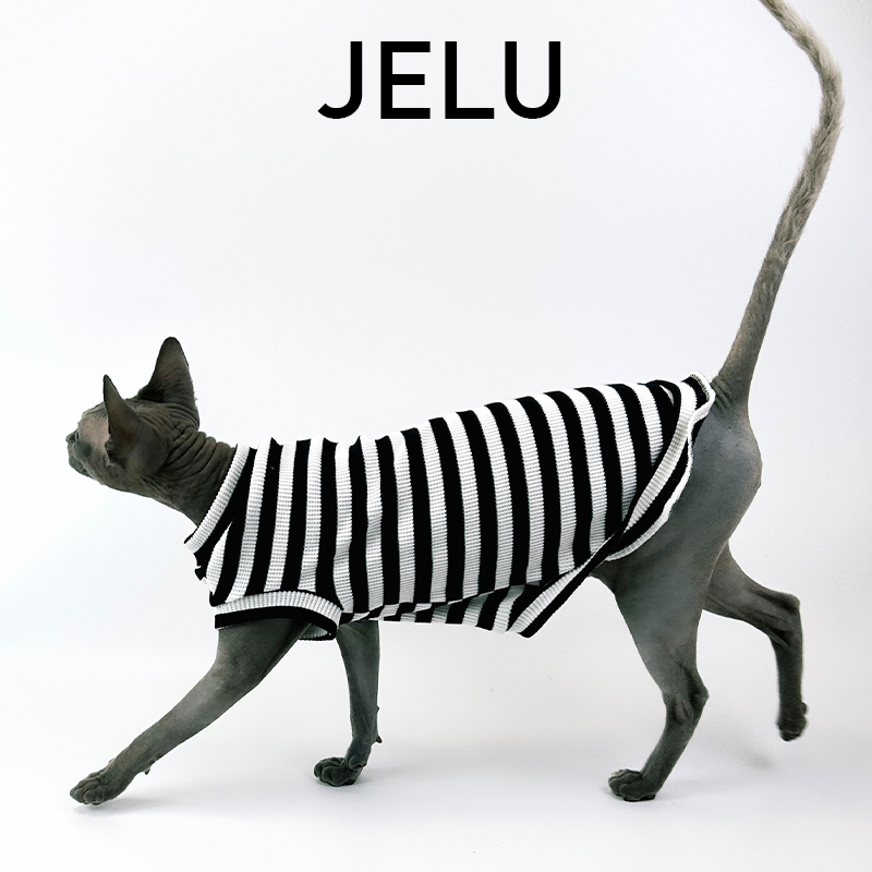 JELU 吉鹿 无毛猫衣服斯芬克斯德文高弹纯棉舒适亲肤背心防过敏