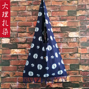 扎染挎包云南特色手工艺品伴手礼大理白族手工草木灰植物染单肩包