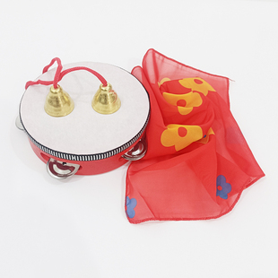 二三级组合音乐反应小铃鼓小铃铛半蹲花纱巾北京舞蹈学院考级道具