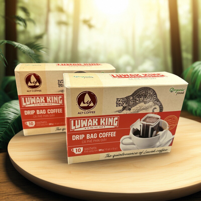 越南代购Aly Coffee挂耳咖啡滤袋咖啡LUWAK KING摩卡黑咖啡12g*10