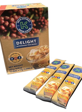 越南代购K牌K Coffee DELIGHT香浓卡布奇诺三合一速溶咖啡15*17克