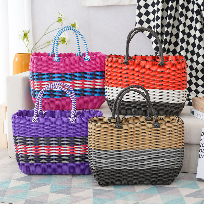 手工编织手提包女大容量收纳篮家居买菜篮子野餐篮洗浴洗澡收纳篮,箱包皮具/热销女包/男包,编织包,淘宝优惠券,粉丝福利购,淘宝优惠卷