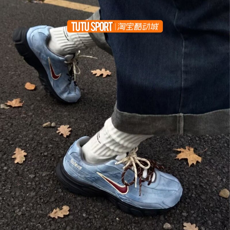 球鞋定制Nike Initiator 复古蓝调美式做旧手绘Miu系男女低帮跑鞋
