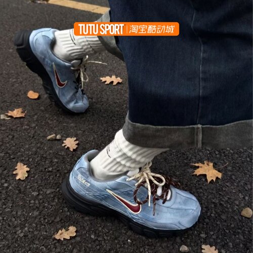 球鞋定制Nike Initiator 复古蓝调美式做旧手绘Miu系男女低帮跑鞋