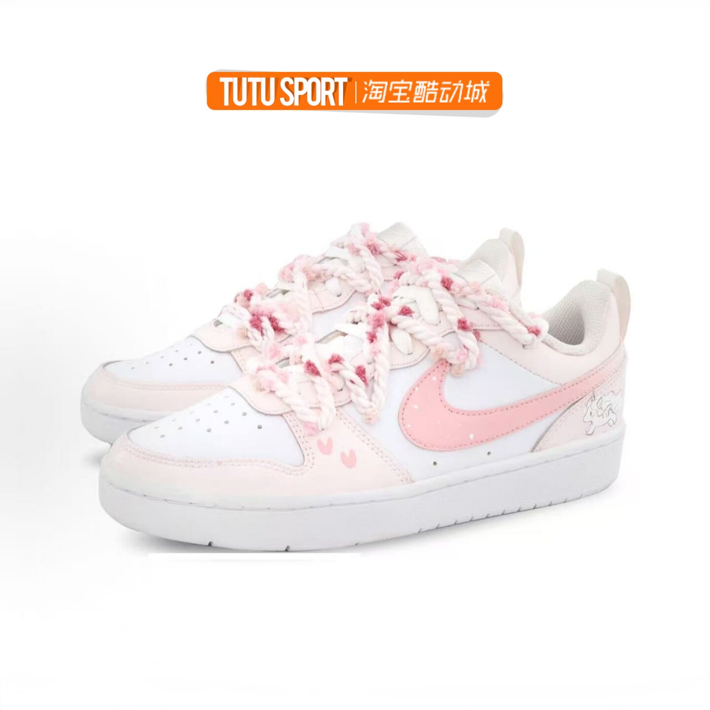 球鞋定制Nike Court Borough 奔跑小马CNY少女学院风低帮休闲板鞋