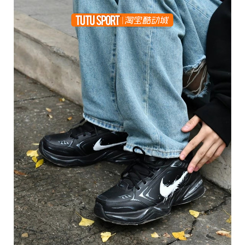 定制球鞋 Nike Air Monarch 4 黑武士反转毒液黑白男女增高老爹鞋