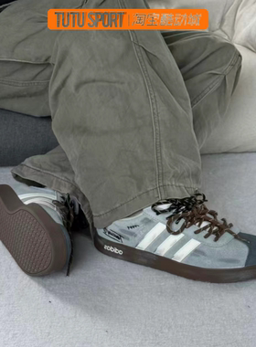 定制球鞋 adidas VL COURT 2.0 “ GreyMory”得训鞋男女同款灰蓝