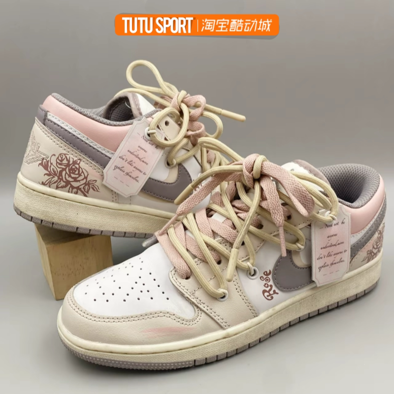 球鞋定制Nike Air Jordan 1 Low AJ1 誓言玫瑰低帮复古休闲板鞋女