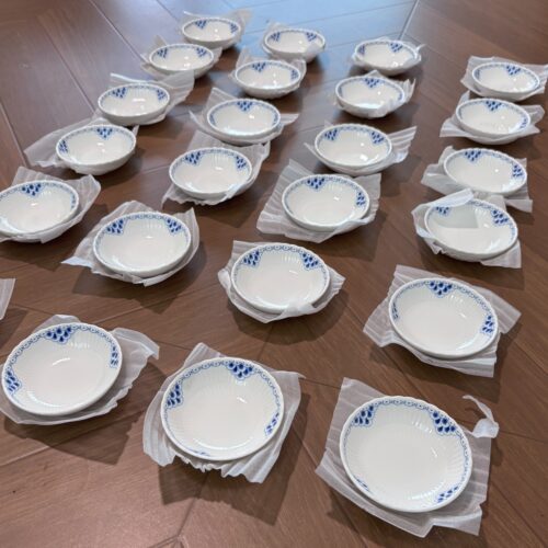 法式清新雅致唐草纹波浪花边公主蓝半蕾丝味碟调料碟青花瓷餐具
