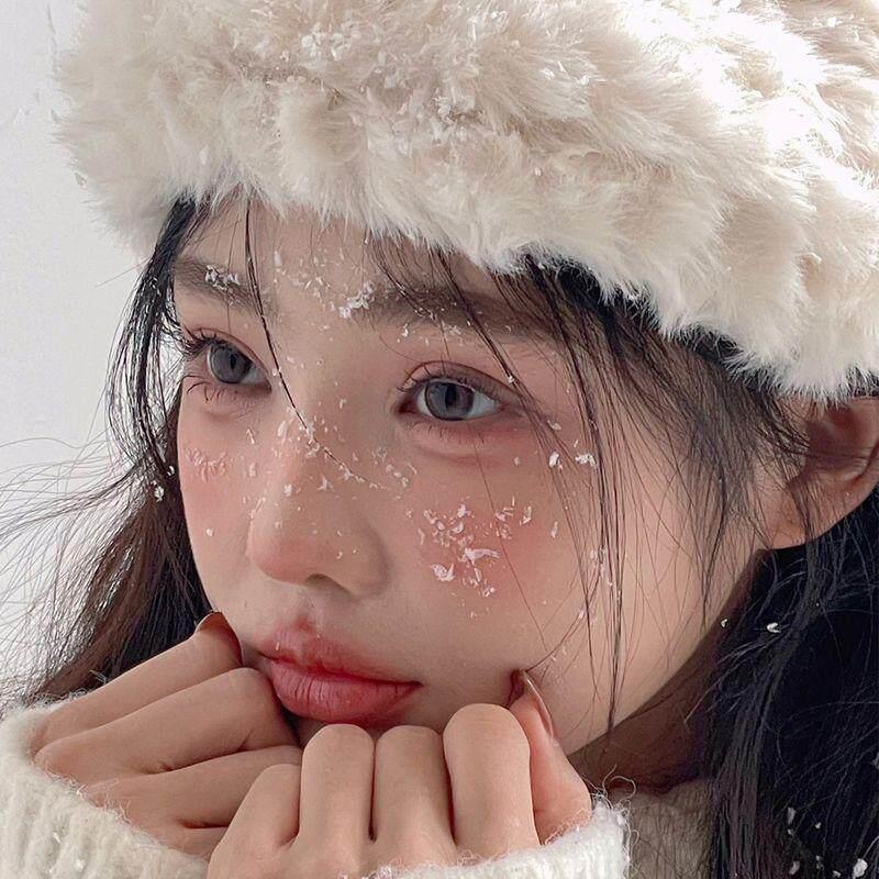 圣诞节仿真雪花冰块碎圣诞妆容脸部贴片冬日创意妆贴脸饰白色雪花