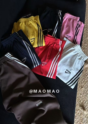 MAOMAO三条杠2025早秋新款运动时尚女款休闲卫裤抽绳束脚裤2564